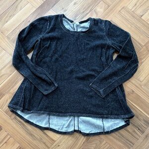 Eileen Fisher sz S Women's Black Sweater/sweatshirt with back stripe detail